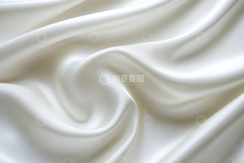 高清大图下载【趣麦麦图】白色丝绸的柔和褶皱