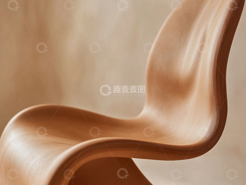 高清大图下载【趣麦麦图】木质曲线椅子的细节特写