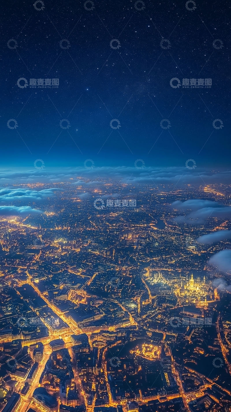 高清大图下载【趣麦麦图】夜空下的城市灯火辉煌