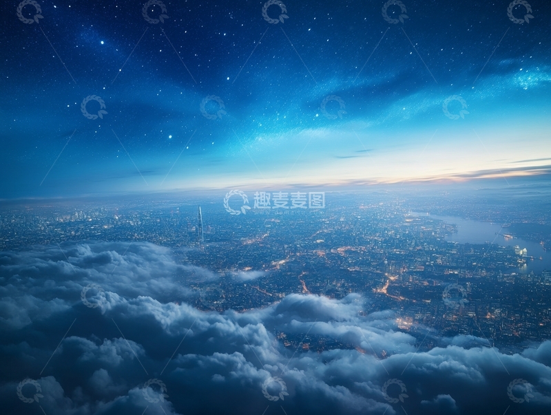 高清大图下载【趣麦麦图】夜空下的城市全景