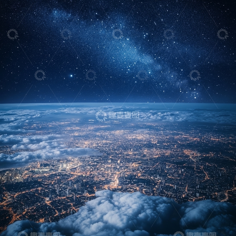 高清大图下载【趣麦麦图】夜空下的城市灯火