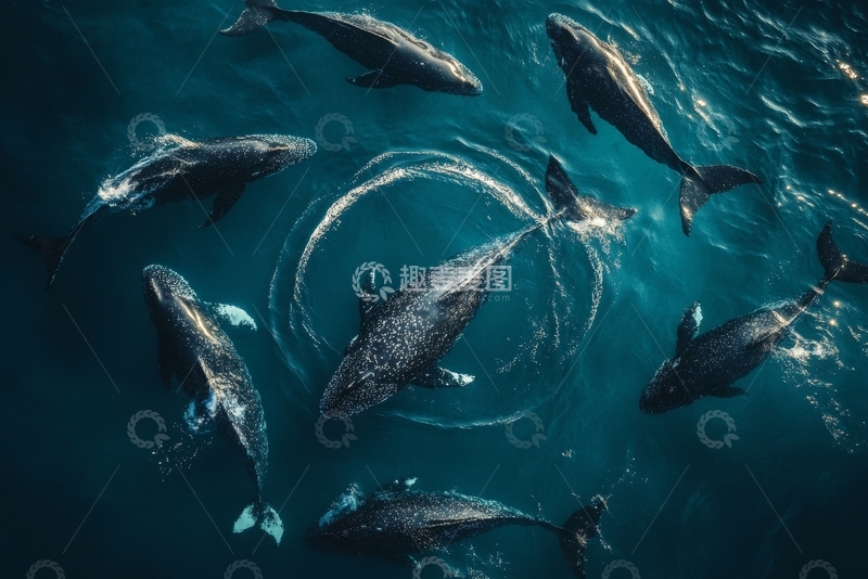 高清大图下载【趣麦麦图】深海中游动的鱼群