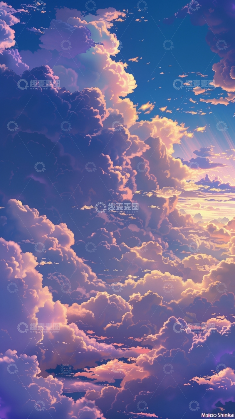 高清大图下载【趣麦麦图】绚丽云海的梦幻天空