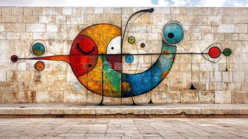 高清大图下载【趣麦麦图】色彩斑斓的抽象壁画