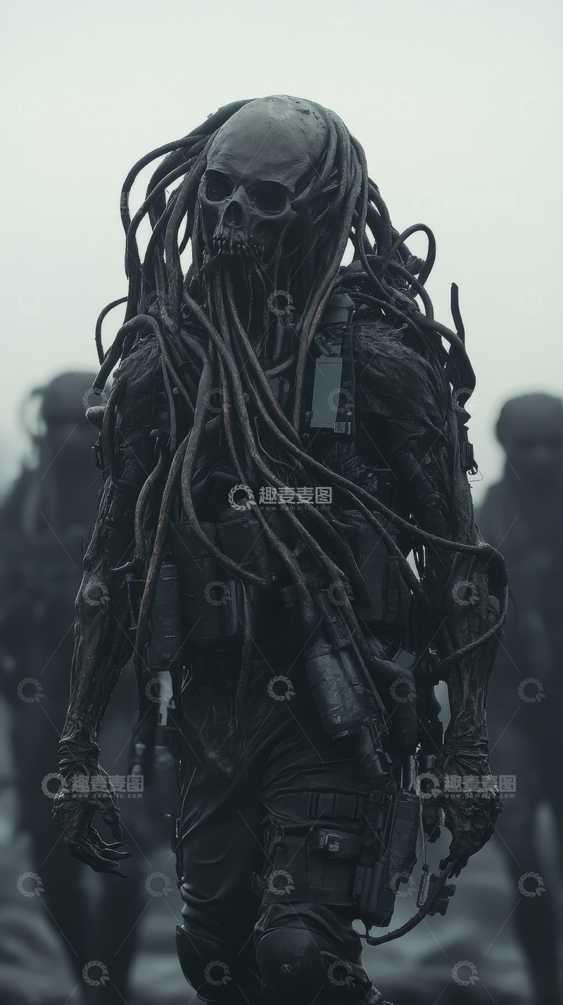 高清大图下载【趣麦麦图】骷髅战士，装备齐全，神秘氛围