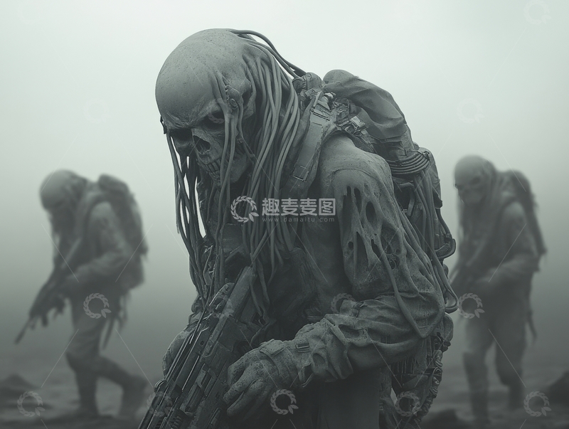 高清大图下载【趣麦麦图】神秘生物在雾中前行