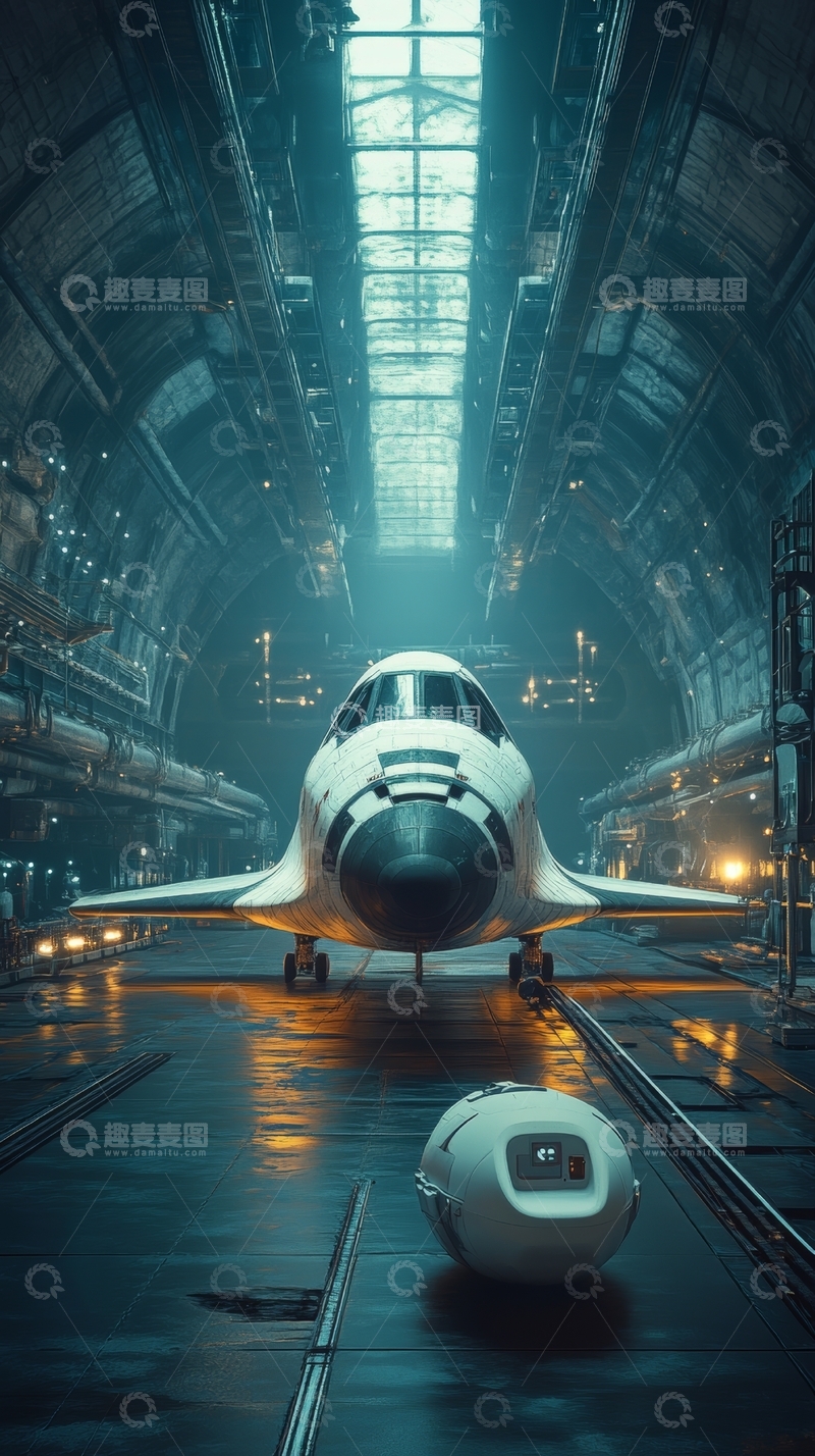 高清大图下载【趣麦麦图】航天器在工业厂房内的展示