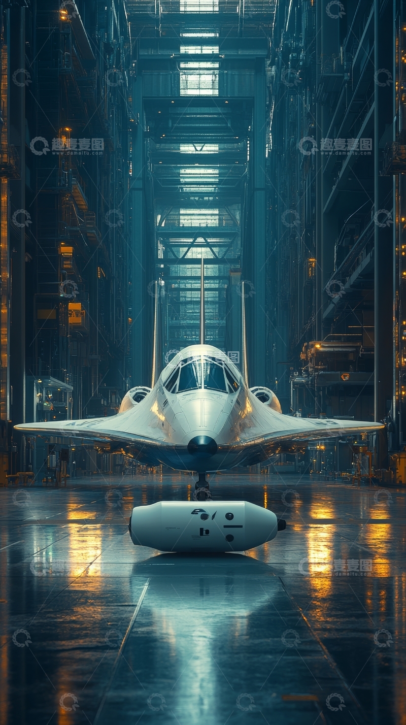 高清大图下载【趣麦麦图】未来战机停驻宽敞机库