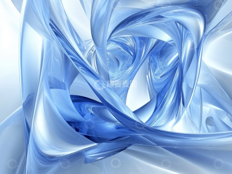 高清大图下载【趣麦麦图】蓝色抽象流体艺术图案