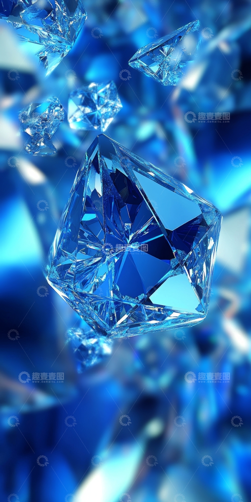 高清大图下载【趣麦麦图】璀璨蓝色钻石的华丽展示