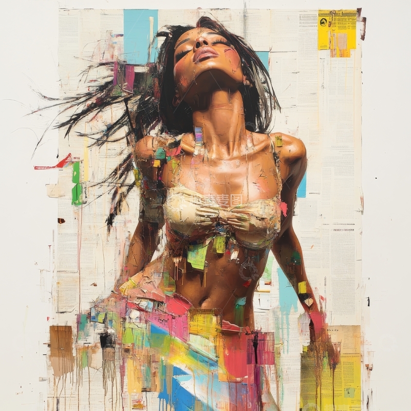 高清大图下载【趣麦麦图】色彩斑斓的女性肖像画