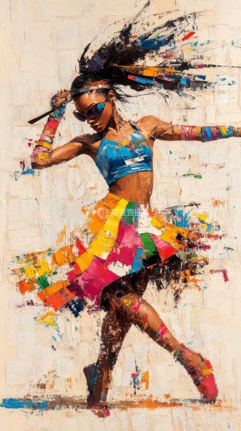 高清大图下载【趣麦麦图】色彩斑斓的舞者