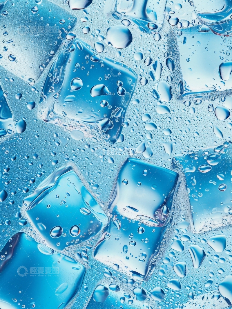 高清大图下载【趣麦麦图】冰块与水珠的晶莹剔透
