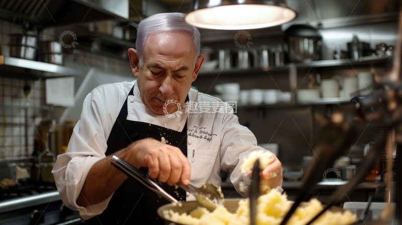高清大图下载【趣麦麦图】厨师专注烹饪美食