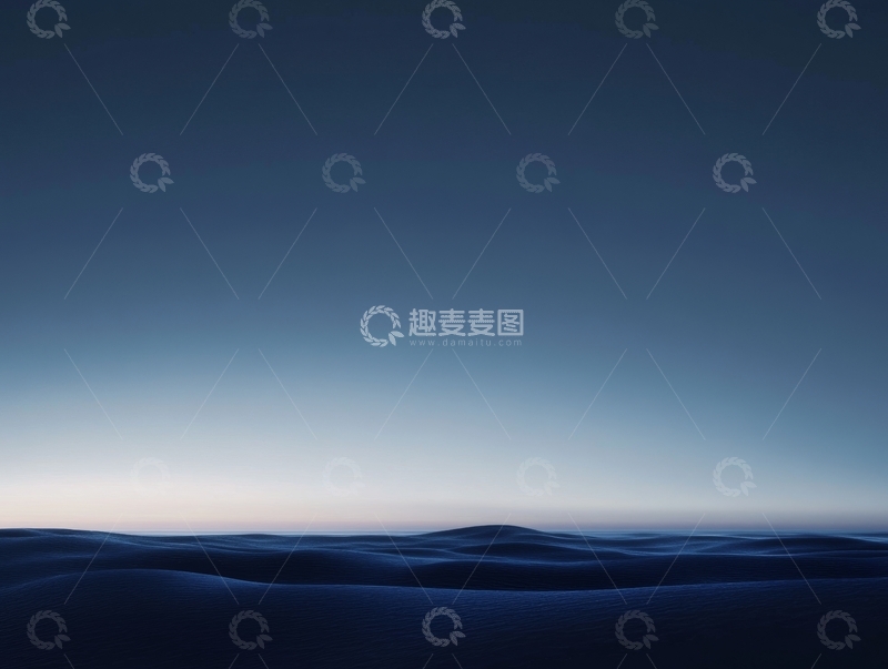 高清大图下载【趣麦麦图】宁静的蓝色沙丘与渐变天空