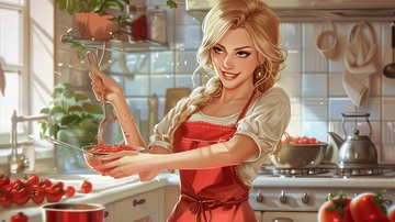 厨房中的烹饪时光