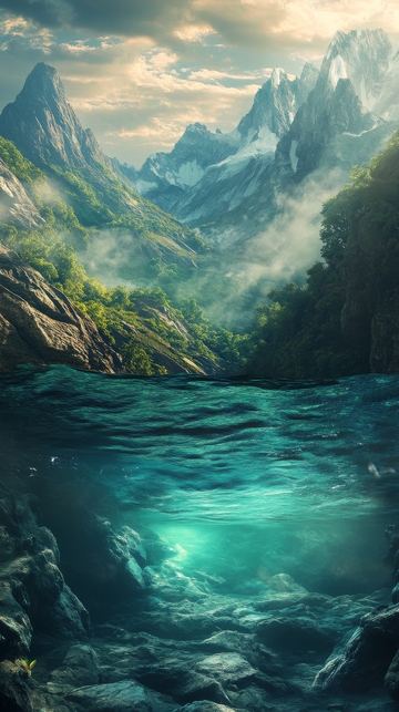 山间幽谷，碧水清澈