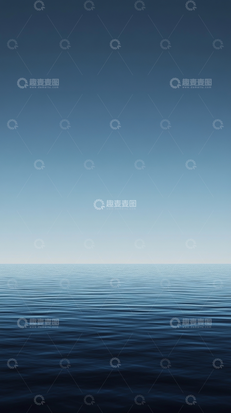 高清大图下载【趣麦麦图】平静海面与清澈天空