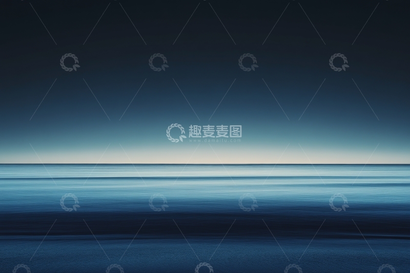 高清大图下载【趣麦麦图】宁静的海面与渐变天空