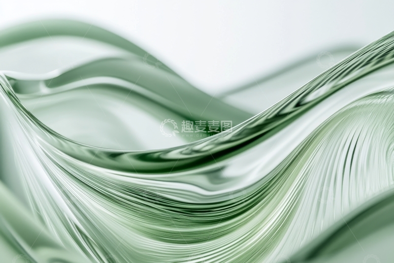 高清大图下载【趣麦麦图】绿色波浪形抽象艺术图案