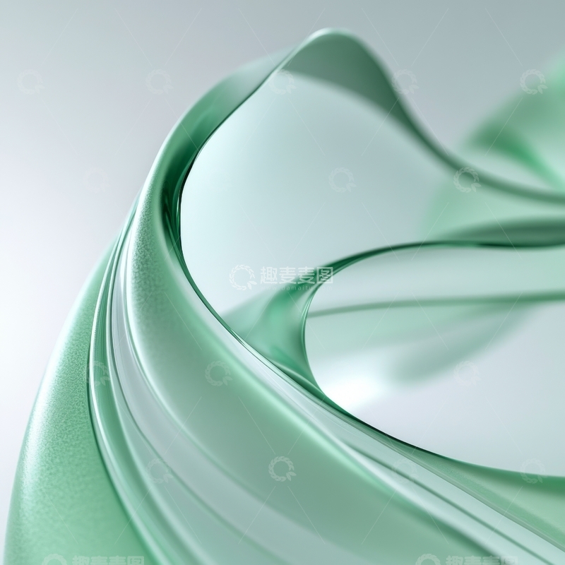 高清大图下载【趣麦麦图】绿色流线型抽象艺术造型