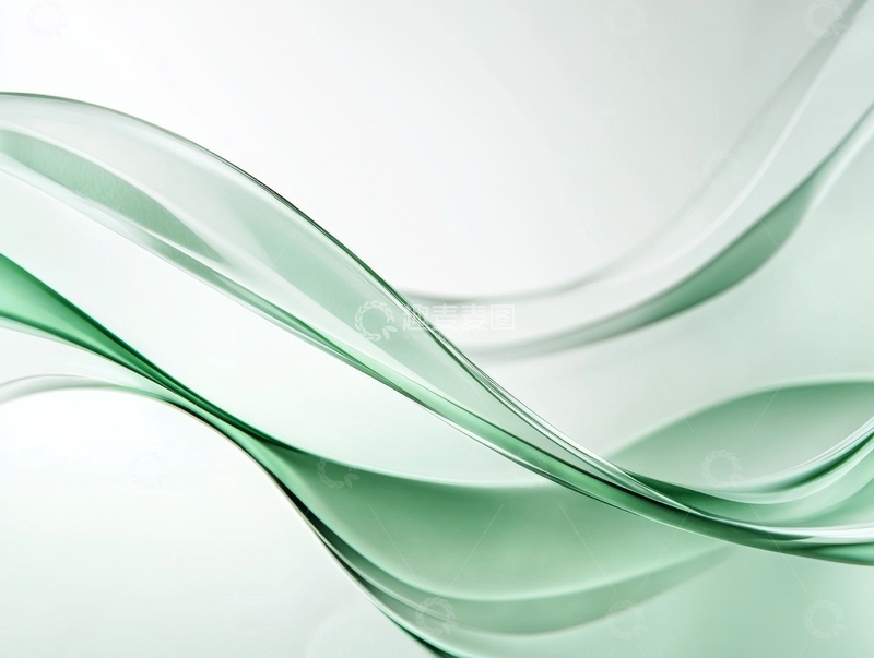 高清大图下载【趣麦麦图】绿色曲线的抽象艺术背景