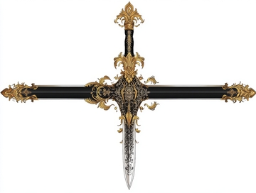 华丽装饰的十字剑