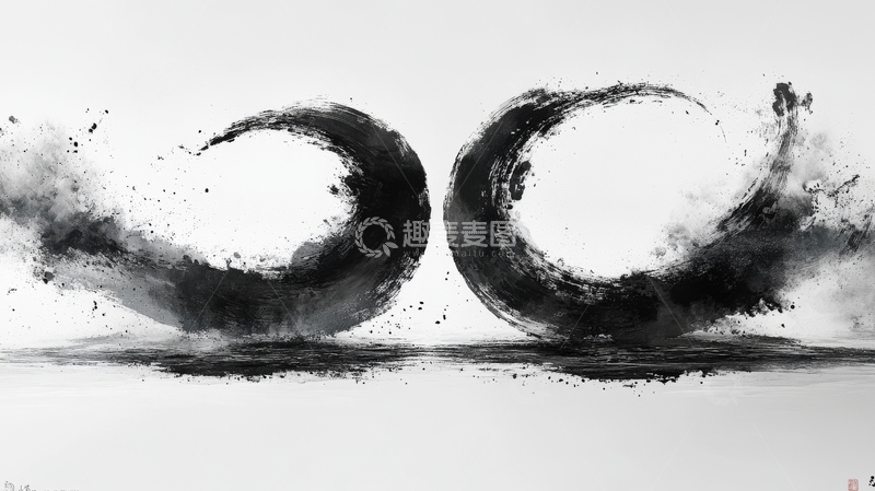 高清大图下载【趣麦麦图】黑白抽象波浪艺术