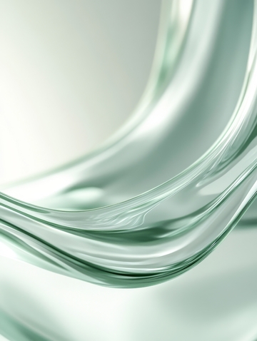 透明玻璃曲线的特写