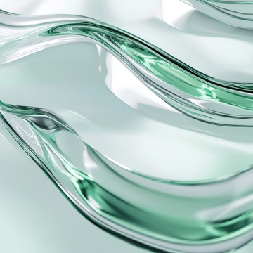 流动的透明玻璃波浪
