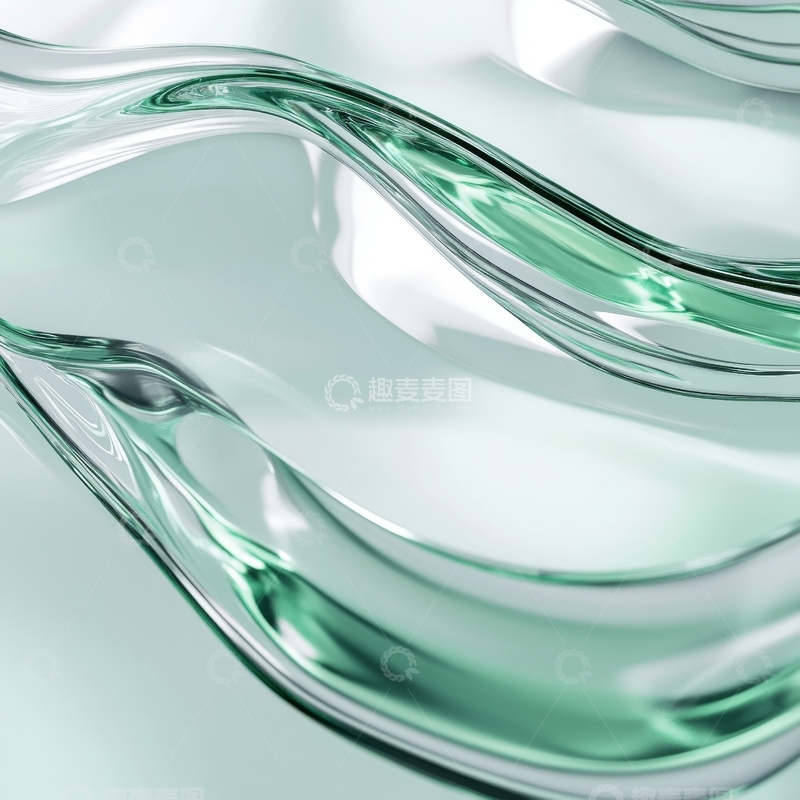高清大图下载【趣麦麦图】流动的透明玻璃波浪