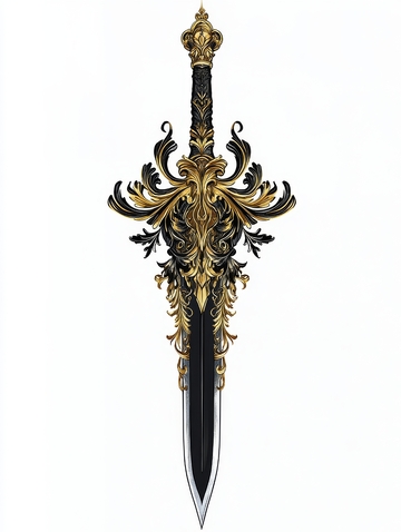 华丽金色装饰的长剑