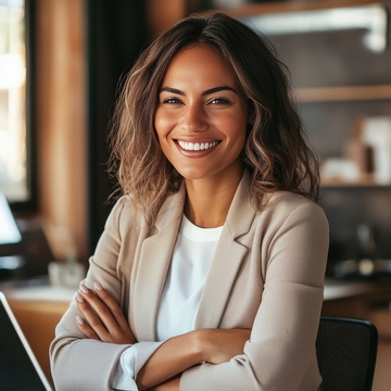 自信微笑的女性职场形象