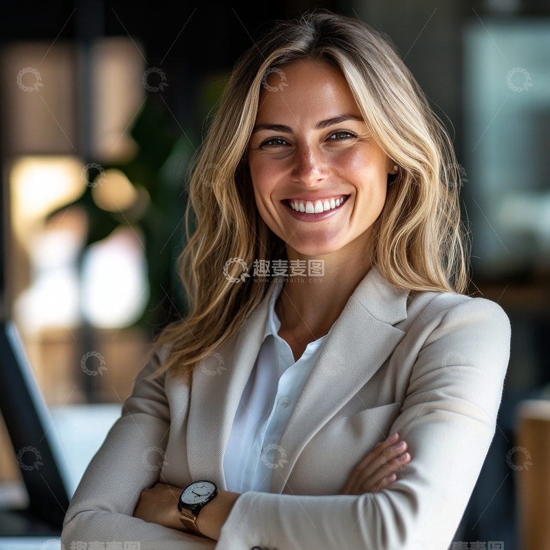 高清大图下载【趣麦麦图】自信微笑的商务女性