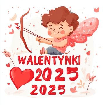 2025情人节插画：小天使射箭