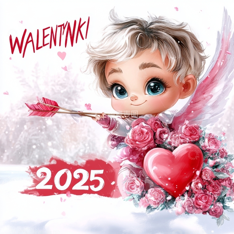 2025年情人节天使插画