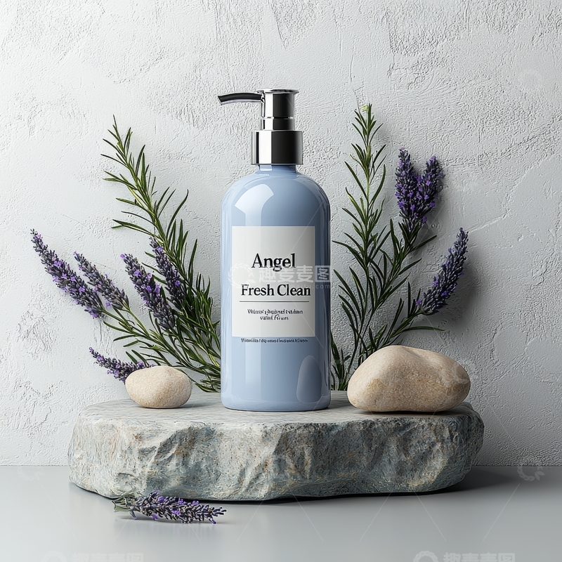 高清大图下载【趣麦麦图】清新洗手液与薰衣草装饰