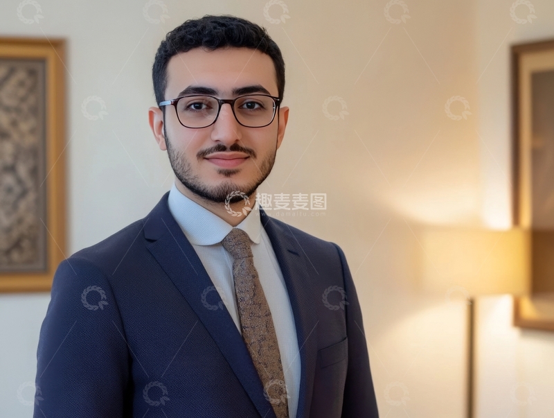 高清大图下载【趣麦麦图】穿着西装的年轻男子肖像