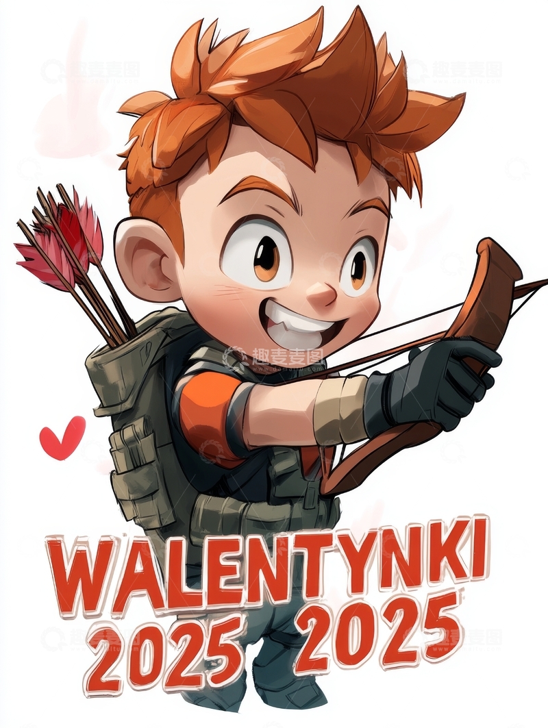 2025情人节弓箭少年插画