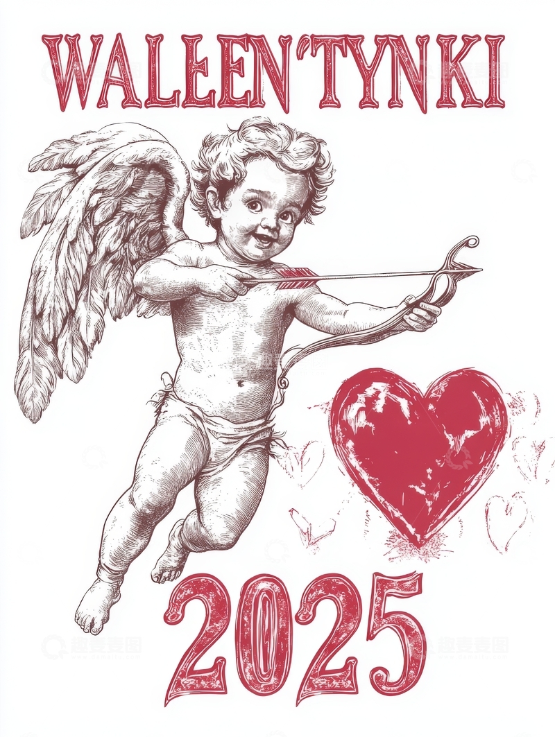 2025年情人节主题插画