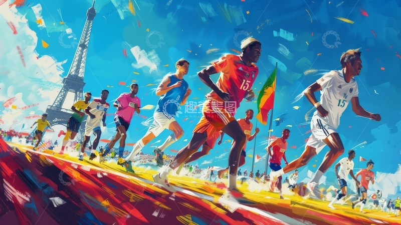 高清大图下载【趣麦麦图】巴黎街头的马拉松赛