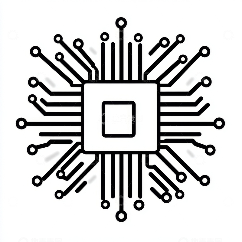 高清大图下载【趣麦麦图】集成电路芯片示意图
