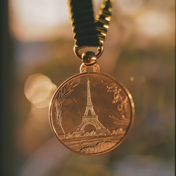 埃菲尔铁塔图案的金色吊坠