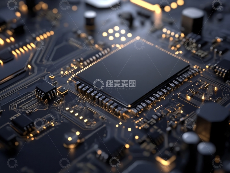 高清大图下载【趣麦麦图】电路板上的集成电路芯片