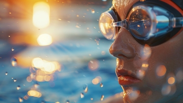 泳镜下的专注与光芒