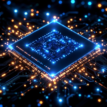 发光芯片与电路板的科技图像