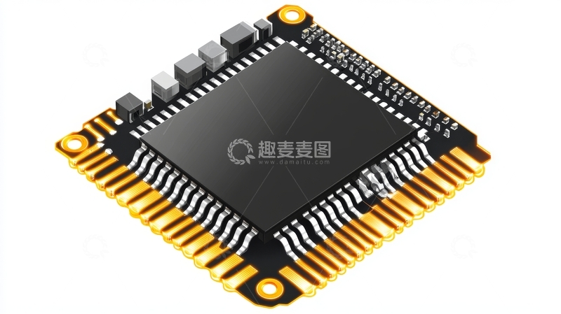 高清大图下载【趣麦麦图】集成电路芯片特写