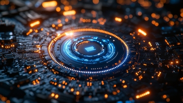 未来科技电路板上的发光核心