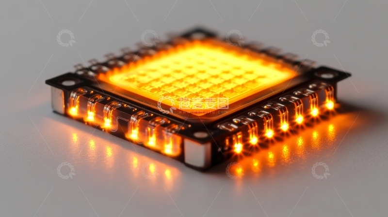高清大图下载【趣麦麦图】发光的集成电路芯片