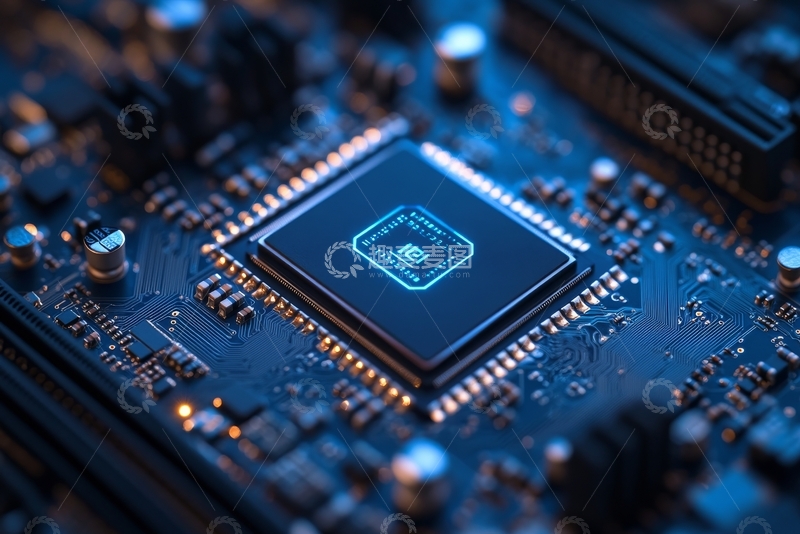 高清大图下载【趣麦麦图】电路板上的微处理器特写